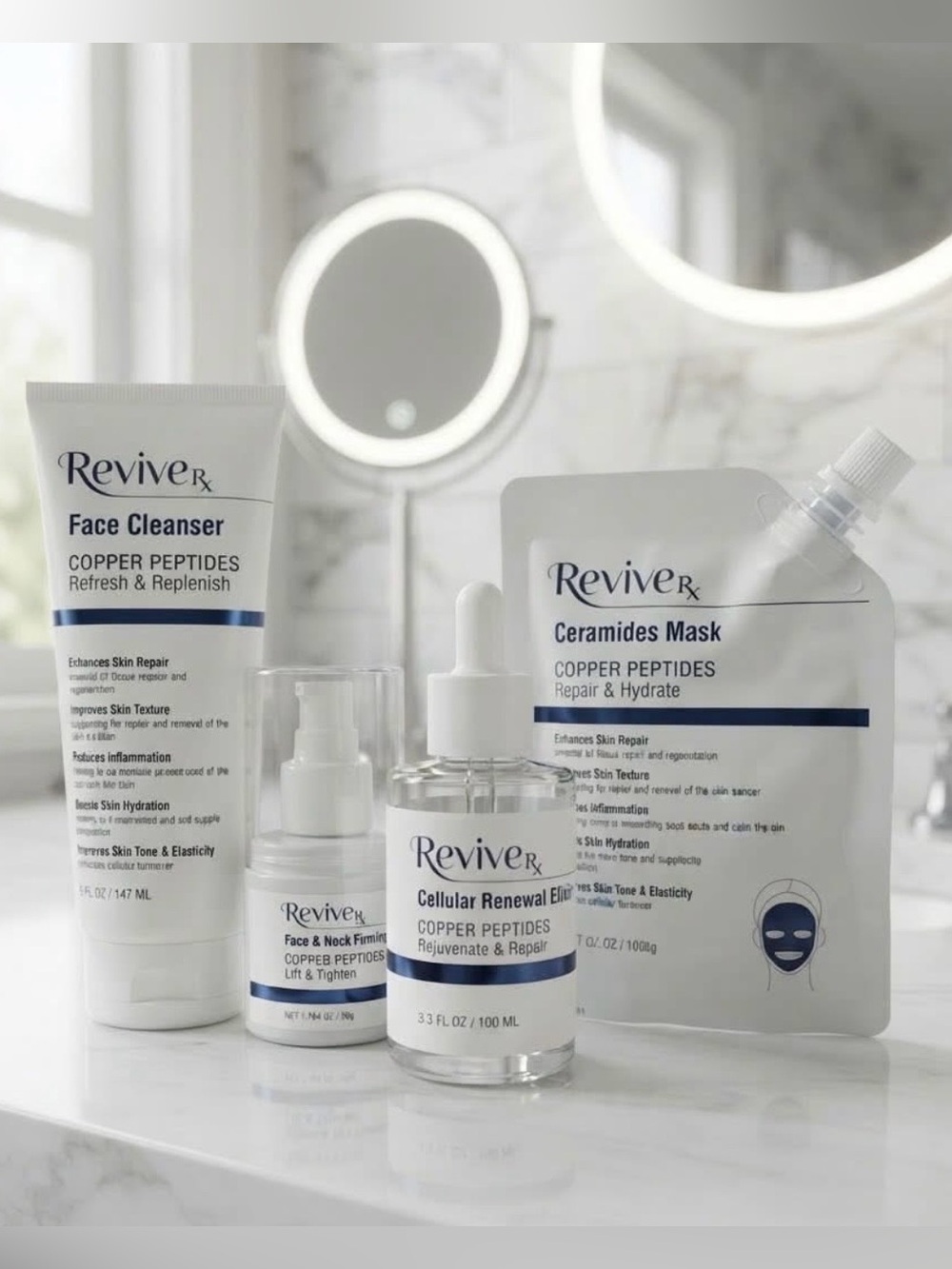 🆕💧 REVIVE RX LIMITED EDITION COPPER PEPTIDES 4-PIECE SKINCARE COLLECTION. NEW.
